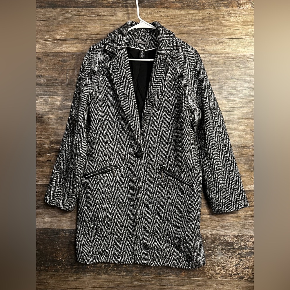 White House Black Market Tweed Pea Coat Jacket